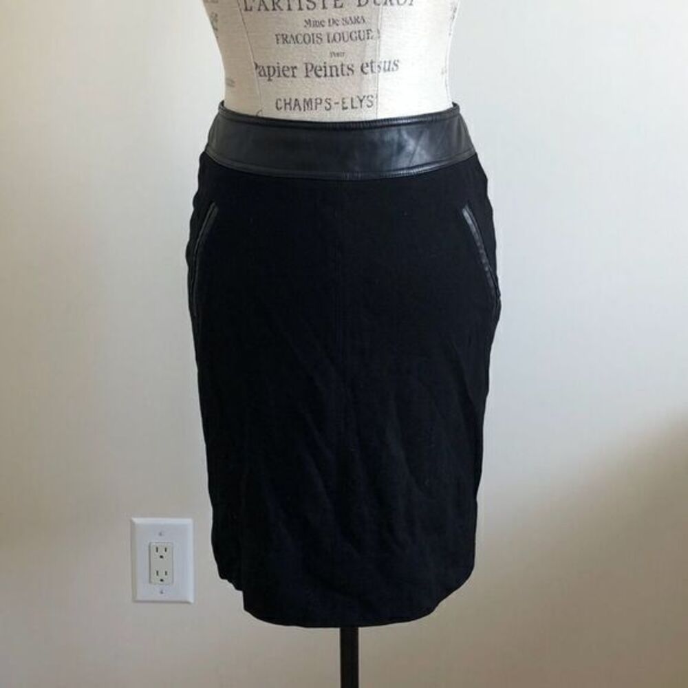 Carmen Marc Valvo Midi Skirt Faux Leather…